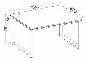 Biurko LOFT 138x67 Malta 160 Dąb Artisan