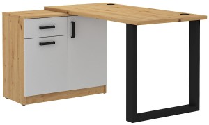 Biurko narożne Malta 130 Szary/Dąb Artisan