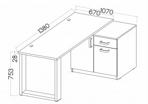 Biurko narożne Malta 130 Szary/Dąb Artisan