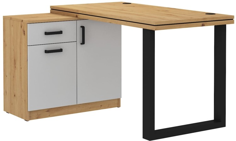 Biurko narożne Malta 140 Szary/Dąb Artisan