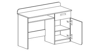 Biurko dla dziecka Lorento 10 Biały/Dąb Nash