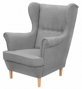 Fotel uszak Denver Jasny Szary