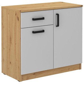 Komoda z szufladą Malta 820 2D 1S Szary/Dąb Artisan