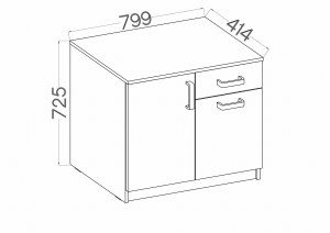 Komoda z szufladą Malta 820 2D 1S Jasny Szary