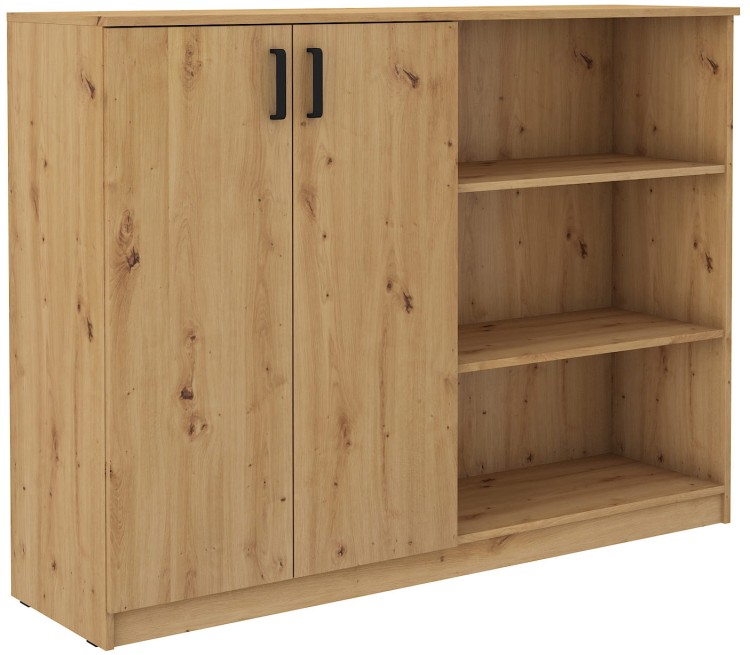 Komoda biurowa z półkami Malta 830 2D Dąb Artisan