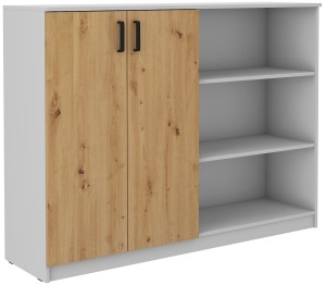 Komoda biurowa z półkami Malta 830 2D Dąb Artisan/Szary