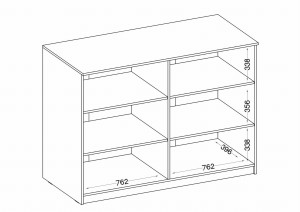 Komoda biurowa z półkami Malta 830 2D Szary/Dąb Artisan