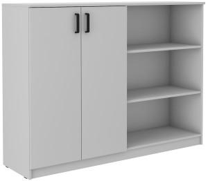 Komoda biurowa z półkami Malta 830 2D Jasny Szary