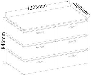 Komoda z 6 szufladami FARO AR21 6S Dąb Artisan