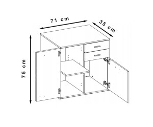 Komoda z 2 szufladami 2D 2S Mike 2 Old Style/Matera