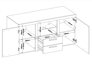 Komoda z 2 szufladami Rumba OLDMAT20 2D 2S Old Style/Matera