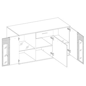 Komoda z szufladą Salsa DL20 3D 1S Dąb Lefkas