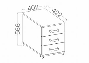 Kontenerek z szufladami na kółkach Malta 201 Dąb Artisan