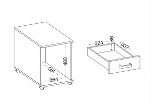 Kontenerek z szufladami na kółkach Malta 201 Dąb Artisan