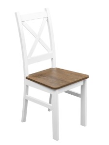 Krzesło krzyżak Biały/Dąb Lefkas