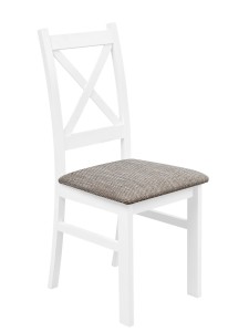 Krzesło krzyżak Biały/Jasny Brąz
