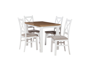 Krzesło krzyżak Biały/Jasny Brąz