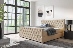 Łóżko kontynentalne Nadia + Front 160x200 Beżowe