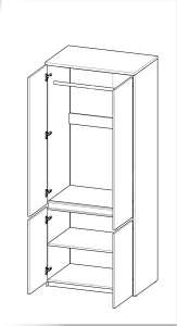 Szafa 80 cm  Arca 01 Dąb Wotan/Biały
