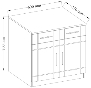 Meblościanka z witryną Paris SO01 z 2 komodami 3D 2S i 2D 2S Dąb Sonoma + LED
