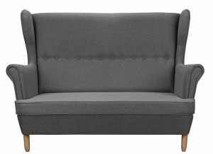 Zestaw wypoczynkowy uszak sofa + 2x fotel Grafit