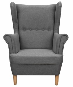 Zestaw wypoczynkowy uszak sofa + 2x fotel Grafit