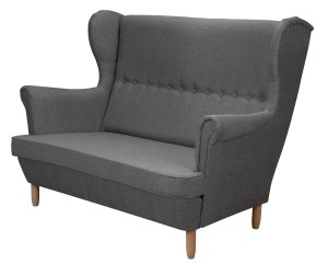 Zestaw wypoczynkowy uszak sofa + 2x fotel Grafit