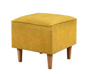 Komplet wypoczynkowy skandynawski sofa + 2 fotele z podnóżkami Żółty