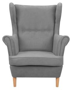 Komplet wypoczynkowy skandynawski sofa + 2 fotele z podnóżkami Szary