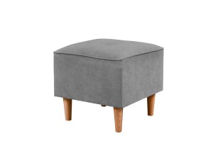 Komplet wypoczynkowy skandynawski sofa + 2 fotele z podnóżkami Szary