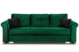Zestaw wypoczynkowy Merida Sofa + Fotel z Podnóżkiem Ciemny Zielony