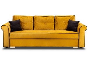 Zestaw wypoczynkowy Merida Sofa + 2 Fotele z Podnóżkami Żółty