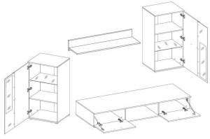 Meblościanka Salsa SO01 Dąb Sonoma + LED