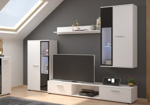Meblościanka Salsa WH01 Biały + LED