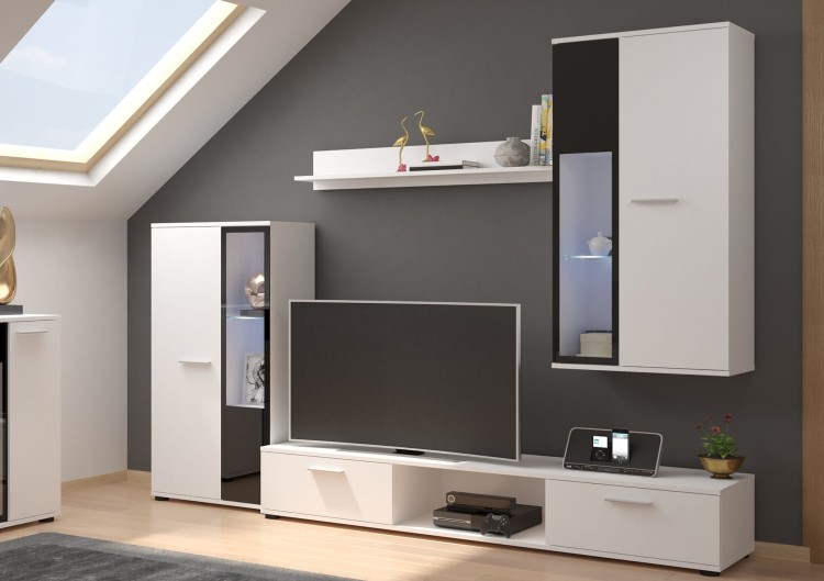 Meblościanka Salsa WH01 Biały + LED