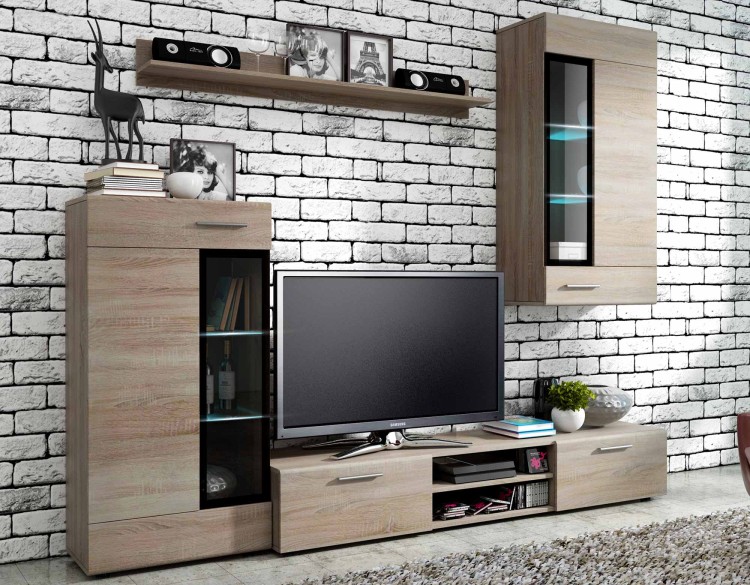 Meblościanka Tango SO01 Dąb Sonoma + LED