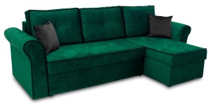 Zestaw wypoczynkowy Narożnik Trevor + 2x Fotel z pufą Ciemny Zielony