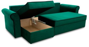 Zestaw wypoczynkowy Narożnik Trevor + 2x Fotel z pufą Ciemny Zielony