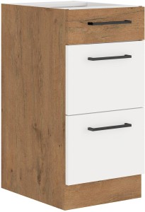 Szafka stojąca do kuchni z 3 szufladami VIGO 40 D 3S Połysk Biały/Lancelot