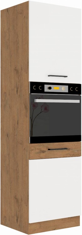 Szafka kominowa do kuchni pod piekarnik VIGO 60 DP-210 2F Połysk Biały/Lancelot