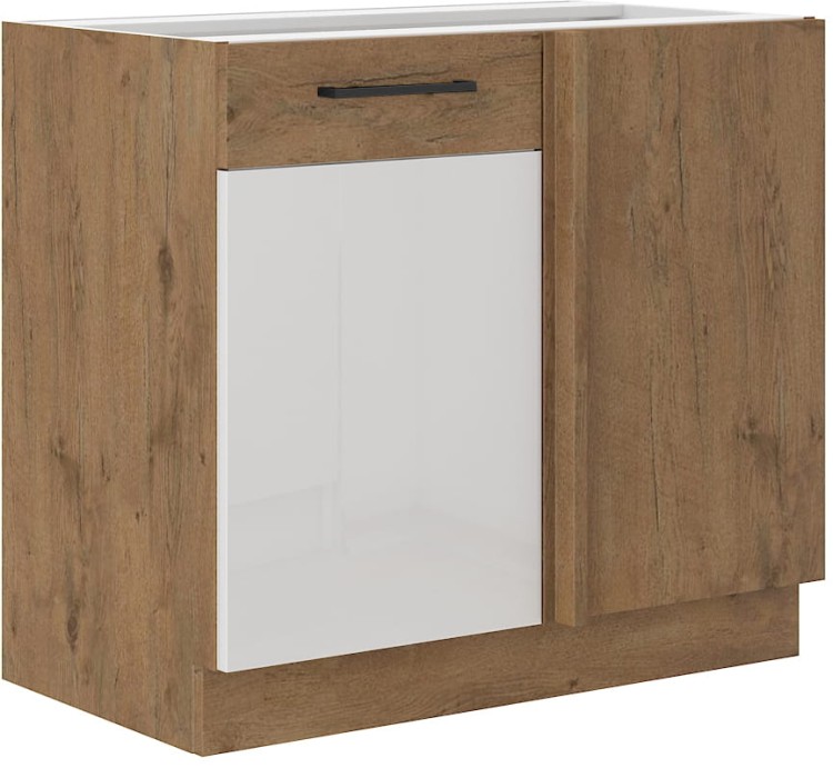 Szafka stojąca do kuchni narożna dostawna VIGO 105 ND 1F Połysk Biały/Lancelot