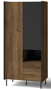 Szafa z szufladami Prestigo P1 2D2S Czarny/Orzech/San Sebastian