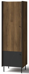 Szafa 59 cm Prestigo P2 2D Czarny/Orzech/San Sebastian