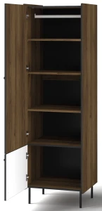 Szafa 59 cm Prestigo P2 2D Czarny/Orzech/San Sebastian