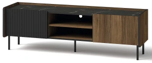 Szafka RTV 150 cm Prestigo P7 2D Czarny/Orzech/San Sebastian