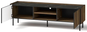 Szafka RTV 150 cm Prestigo P7 2D Czarny/Orzech/San Sebastian