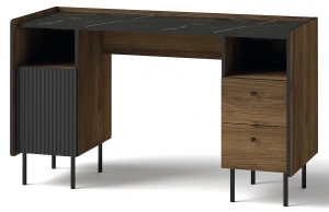 Biurko 135 cm Prestigo P9 Czarny/Orzech/San Sebastian