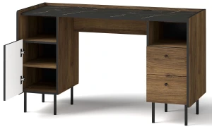 Biurko 135 cm Prestigo P9 Czarny/Orzech/San Sebastian