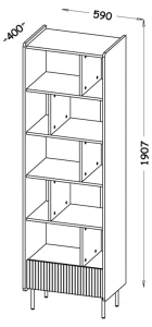 Regał otwarty Prestigo P10 1S Czarny/Orzech/San Sebastian