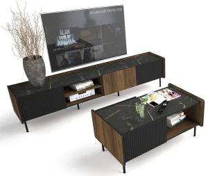 Stolik kawowy Prestigo P11 Czarny/Orzech/San Sebastian